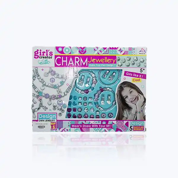 Girl’s Creator – Coffret Créatif Enfant, Kit Bijoux DIY avec Breloques, Création de Bracelets et Pendentifs, Jeu Fille dès 5 ans