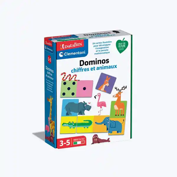 Clementoni – Dominos Chiffres et Animaux – Jeu éducatif dès 3 ans