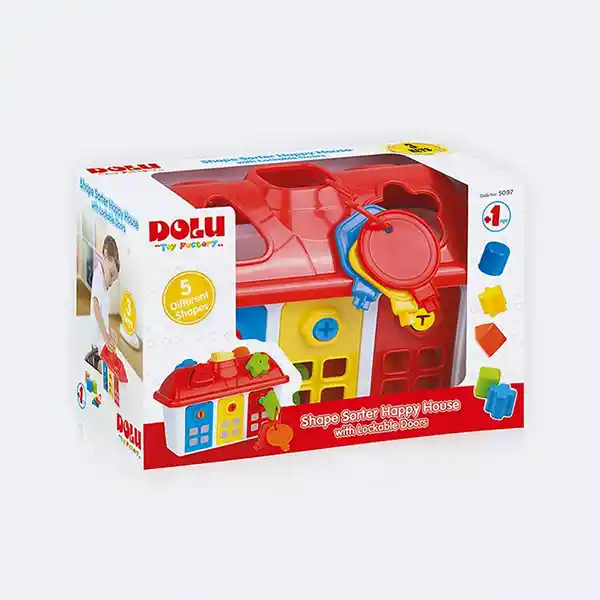  Dolu Happy House – Jouet Trieur de Formes avec Portes Verrouillables