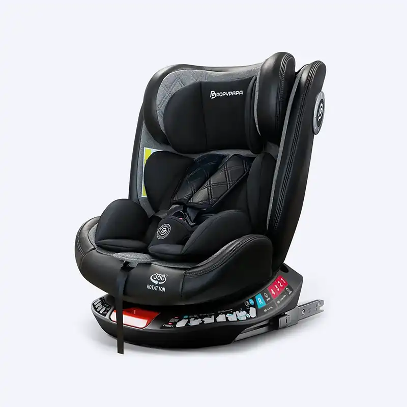 Siège Auto Évolutif Popypapa G406 – Isofix 360° | Naissance à 12 ans | Tissu respirant & Cuir