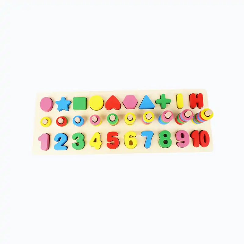Puzzle Montessori en Bois – Chiffres et Formes à Empiler | Éducatif 3+ ans