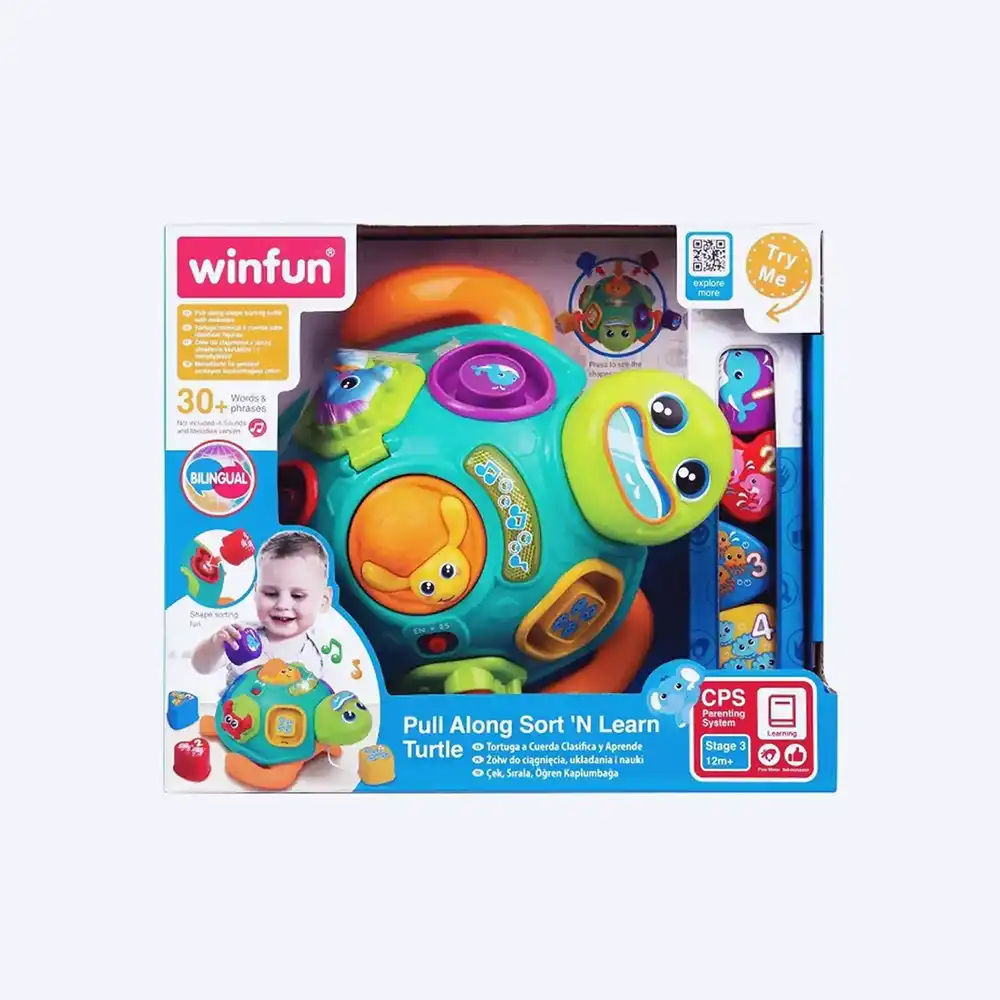 Winfun Pull Along Sort N Learn Turtle