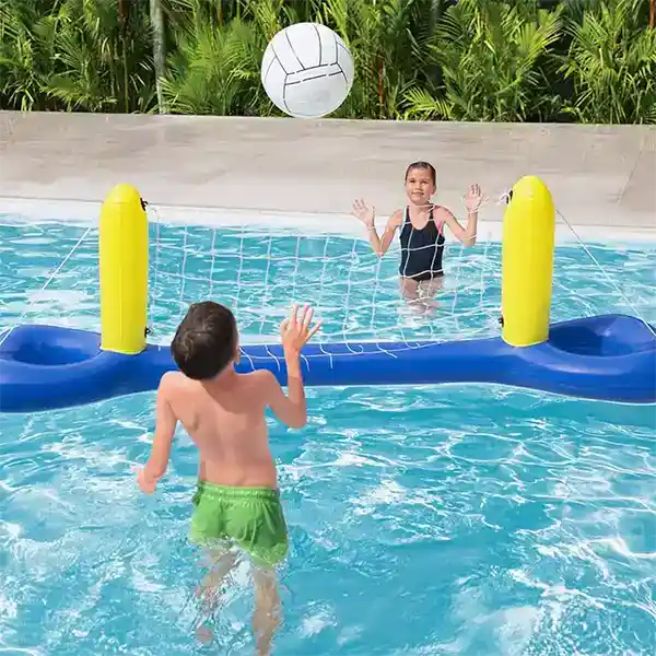 Bestway Set de Volleyball Gonflable – Jeu de Piscine avec Filet et Ballon