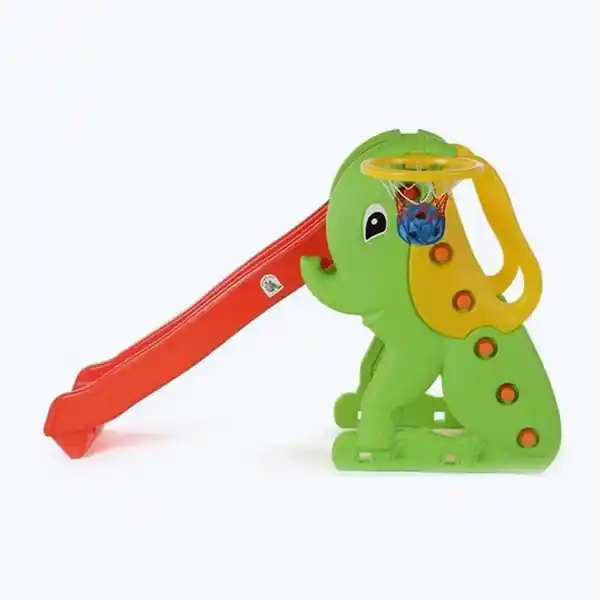 Toboggan Éléphant Pilsan – Toboggan pour Enfants avec Panier de Basket