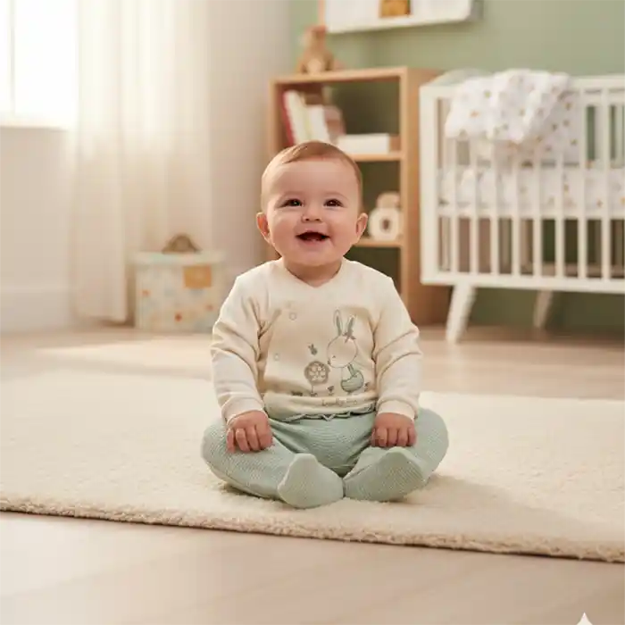 Grenouillère Bébé Bicolore "Lovely Day" – Douceur Printanière & Lapin Enchanté