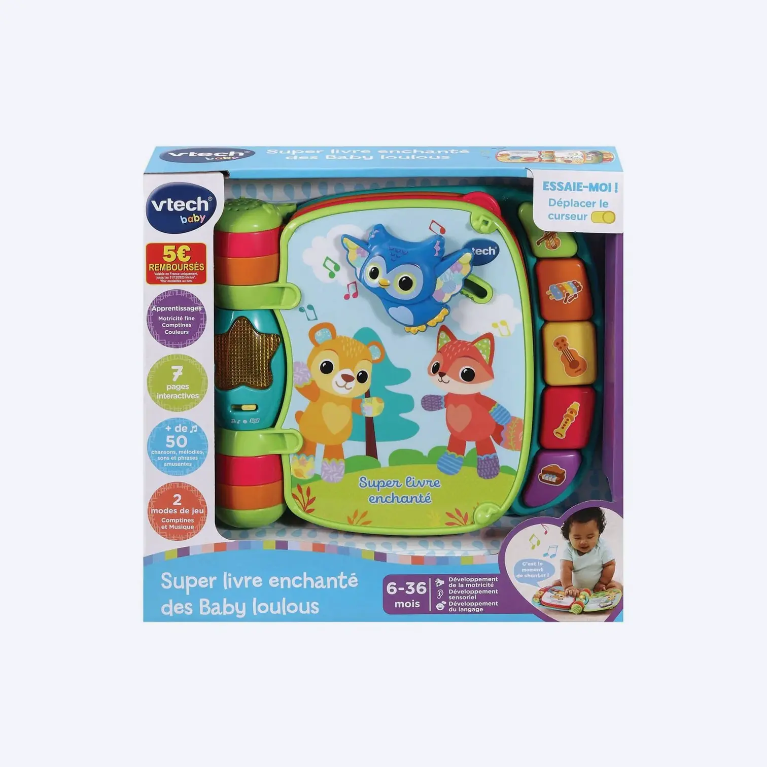 VTech Super Livre Enchanté Des Baby Loulous Bleu
