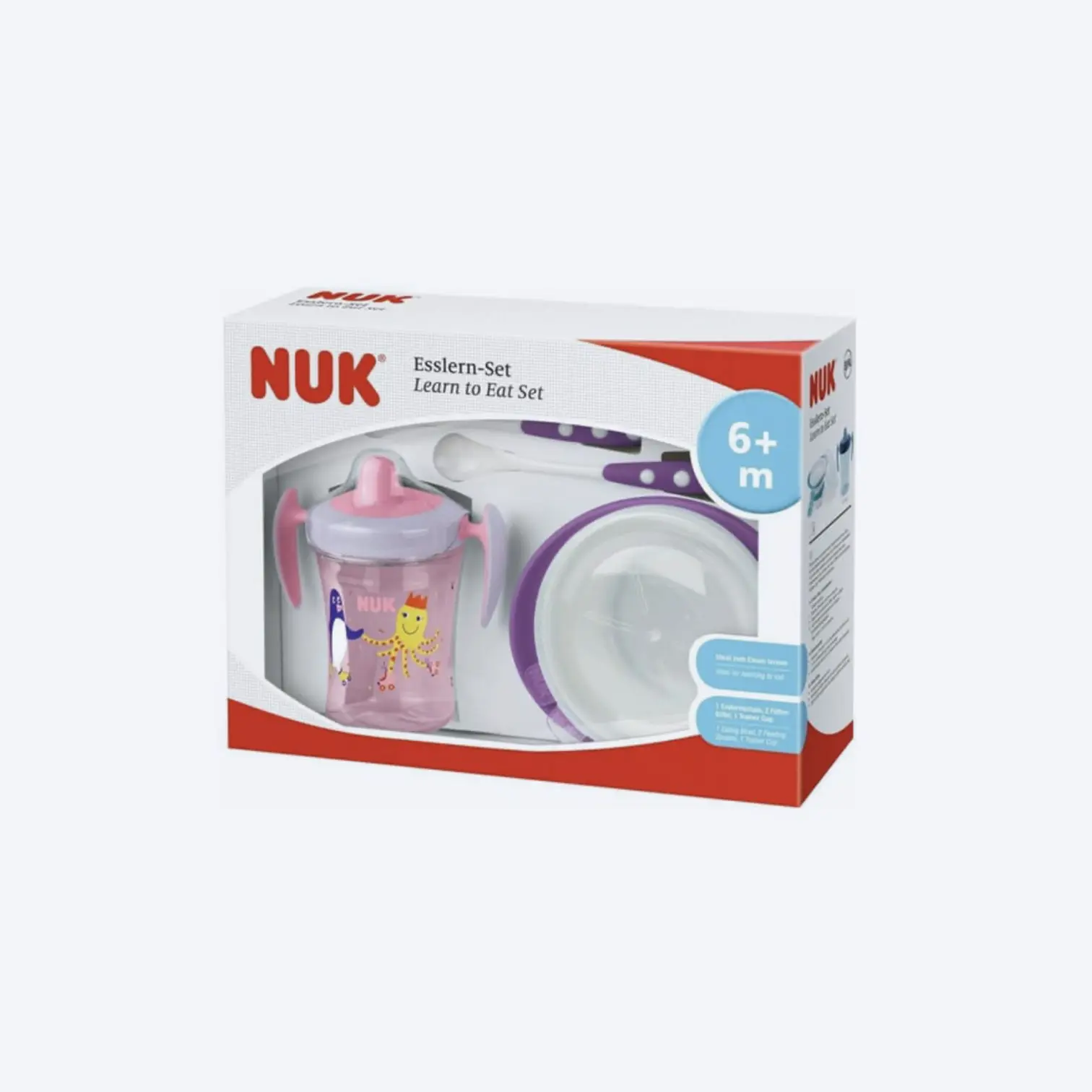Nuk Learn to Eat Set 6m+ Girls, 4pcs