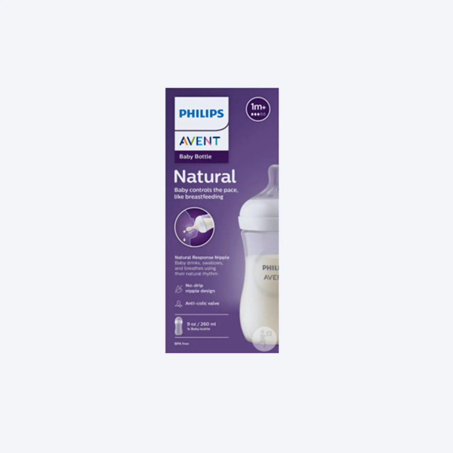 AVENT BIBERON NATURAL REPONSE 1M+ 260ML