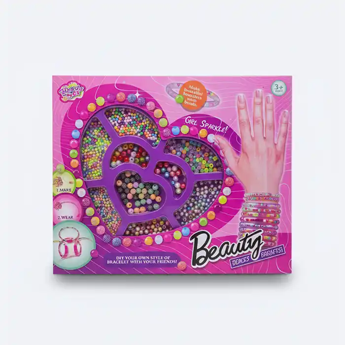 Kit Création Bijoux Perles DIY Cœur Enfant - Bracelet Collier Fille