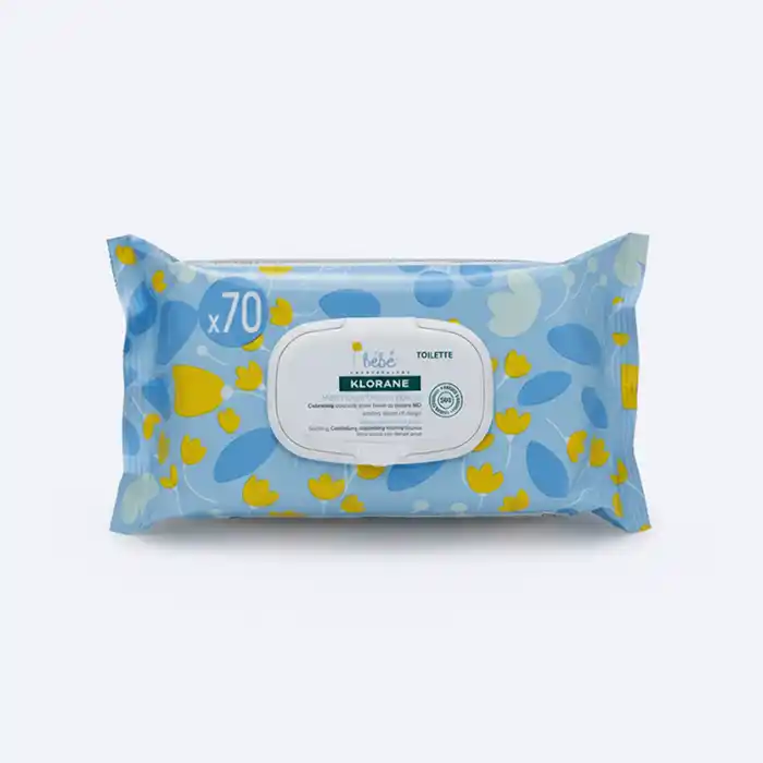 KLORANE Bébé Lingettes Nettoyantes Très Douces Calendula x70 Qualité