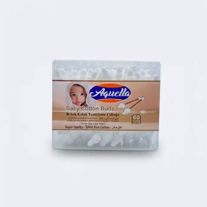 Aquella Coton-Tiges Bébé x60 - 100% Coton Pur, Sécurité & Qualité
