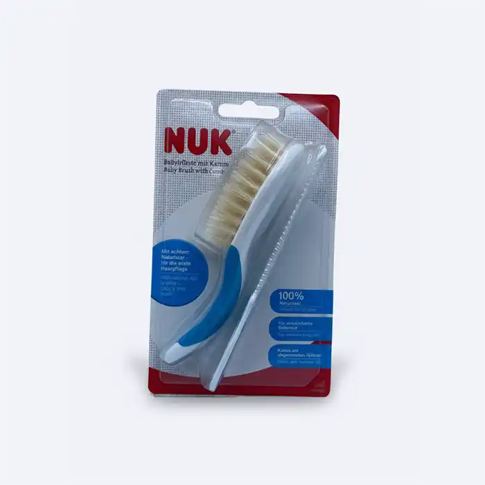 Kit Brosse Bébé Poils Naturels & Peigne NUK | Soin Cheveux Nouveau-Né