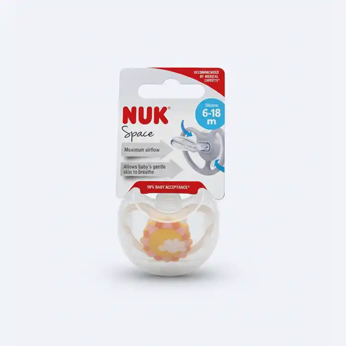 Sucette NUK Space Silicone 6-18m | Airflow Maximum | Orthodontique