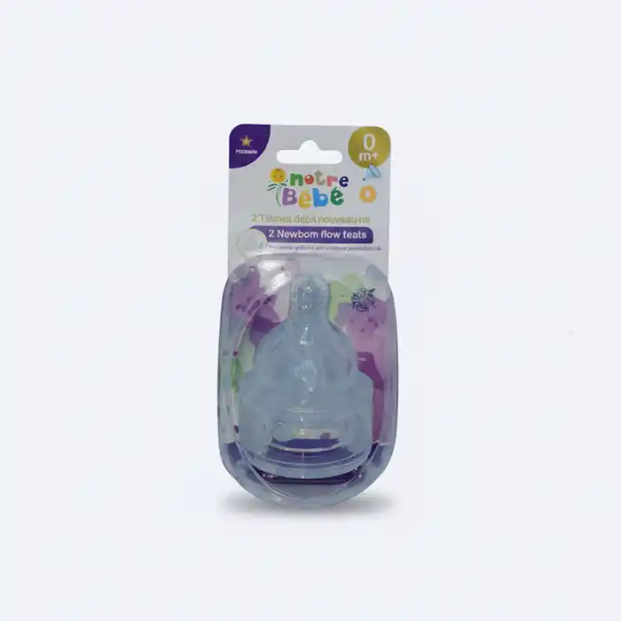 Tétines Silicone Débit Nouveau-Né (x2) - 0m+ | Notre Bébé