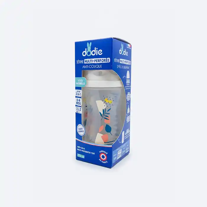Biberon Dodie Anti-Colique Tétine Multi-Perforée 0-6 Mois 270ml