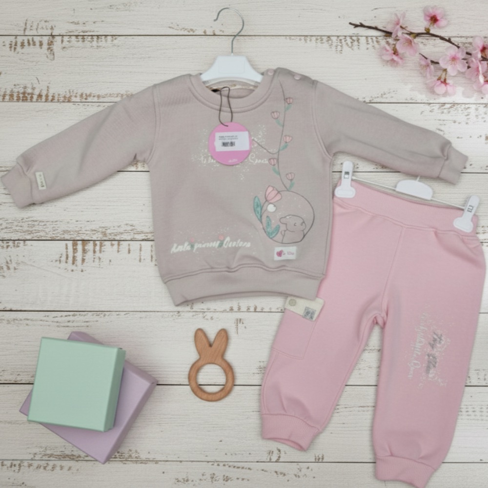 Ensemble Sweatshirt & Jogging Bébé Fille Coton