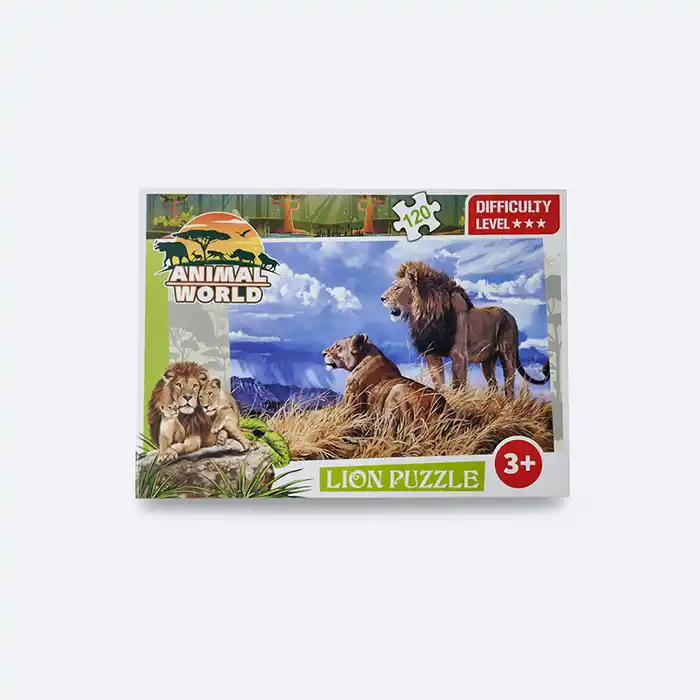 Puzzle Lion Monde Animal 120 pièces pour enfants (3+)
