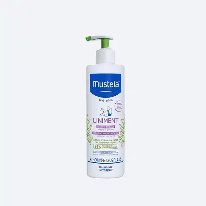 Liniment 400ml - Toilette Siège Bébé, Huile Olive Bio - Mustela 