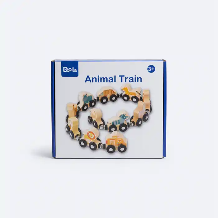 Train en Bois Magnétique "Animal Train" - Jouet Éducatif Qualité