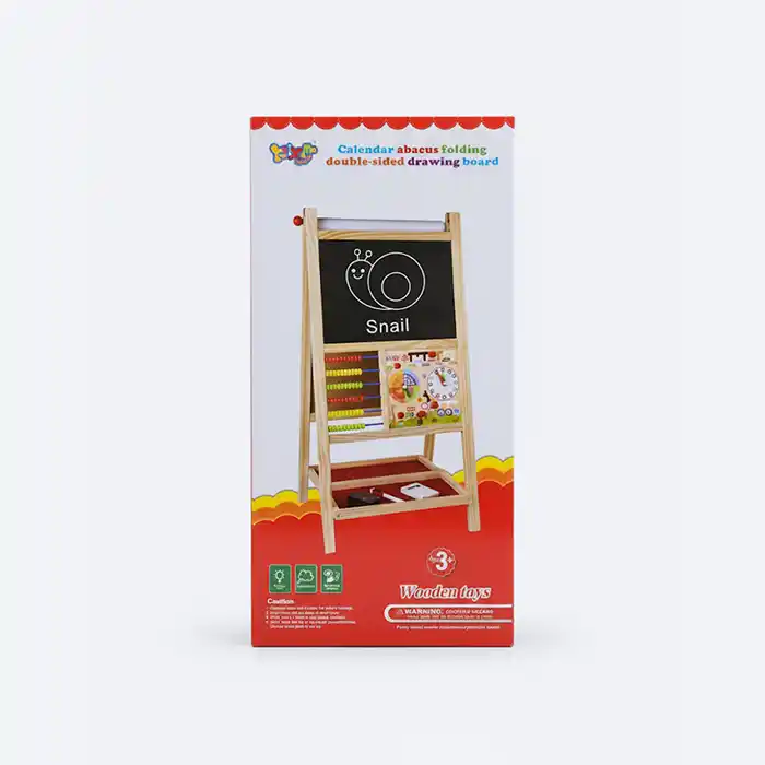 Tableau Chevalet Bois Double Face Abaque Horloge - Éducatif 3+