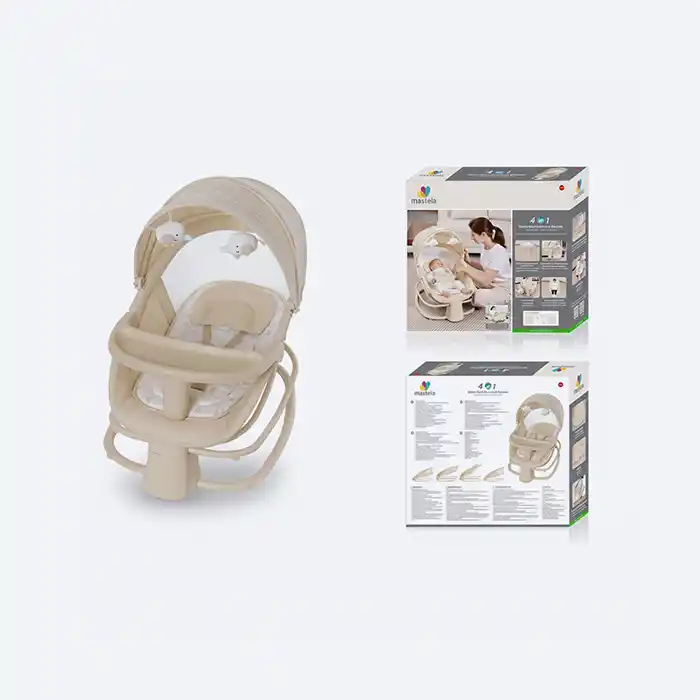 Mastela 4-en-1 : Berceau, Balancelle & Transat Bébé Évolutif
