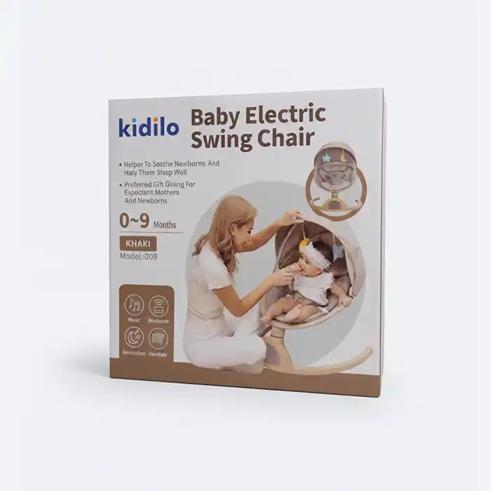 kidilo Chaise Balançoire Électrique Bébé 0-9 Mois Khaki