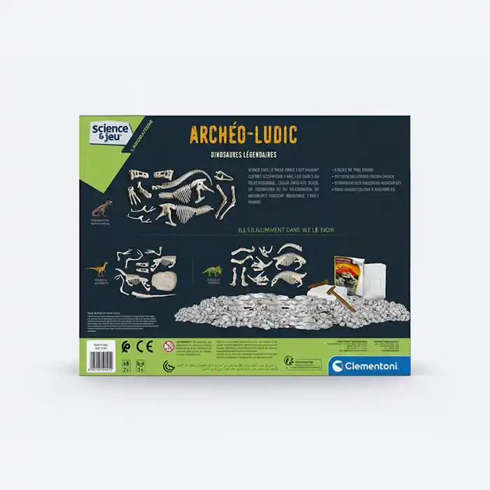 Archéo Ludic : Squelettes Dinosaures T-Rex & Tricératops - Clementoni 