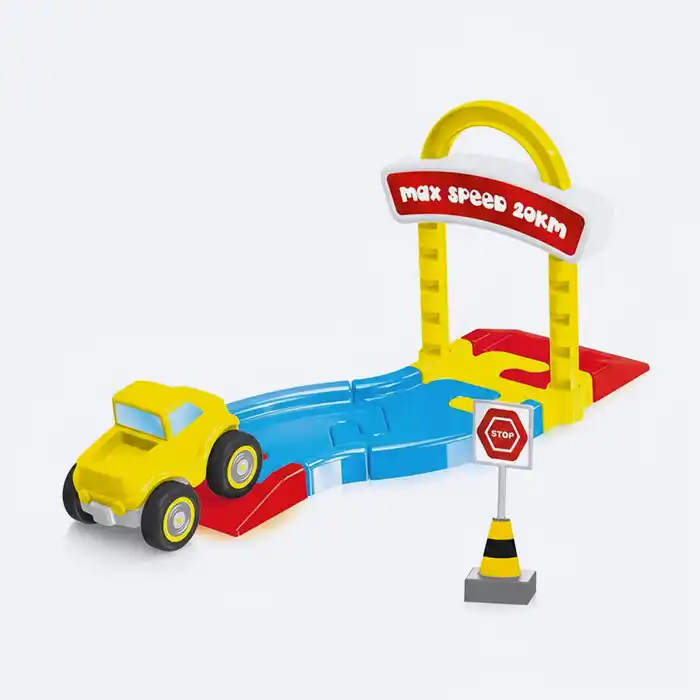 Set Blocs Piste & Voiture 30 Pcs Enfant +18m - Dolu