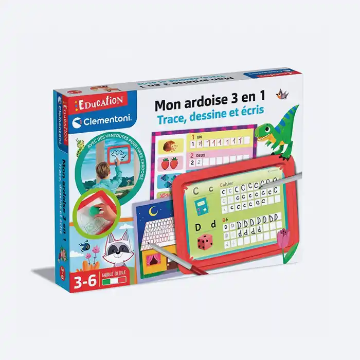 Mon Ardoise 3 en 1 : Écrire, Tracer, Dessiner - Clementoni