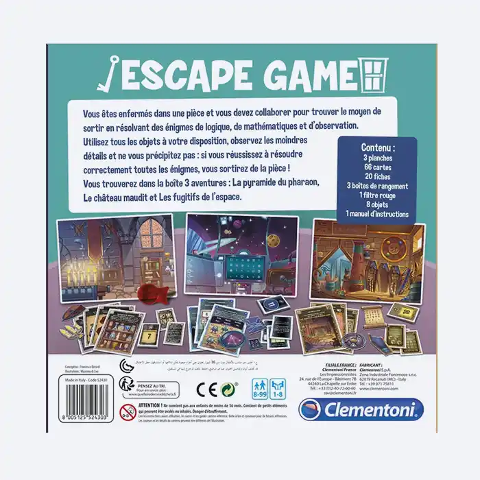 Escape Game Familial Clementoni : 3 Aventures d'Énigmes