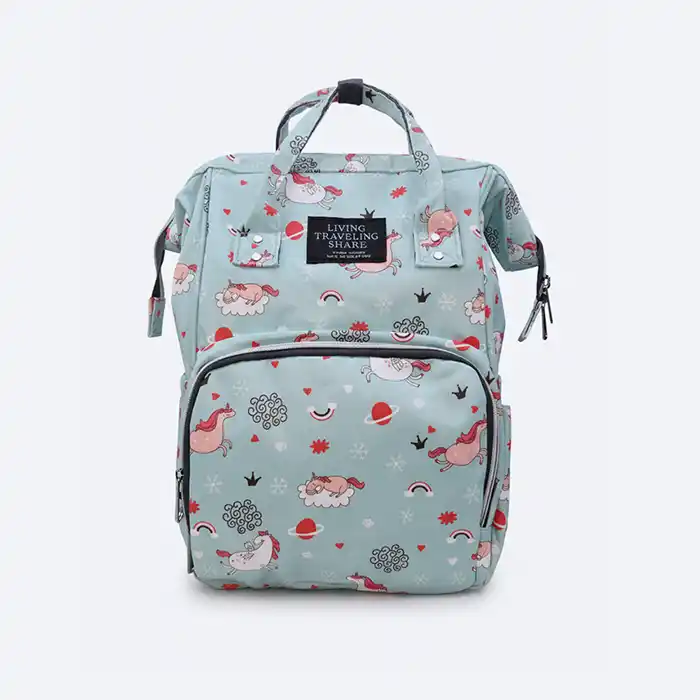 Sac à dos à langer Licorne Living Traveling Share - Bleu Imperméable