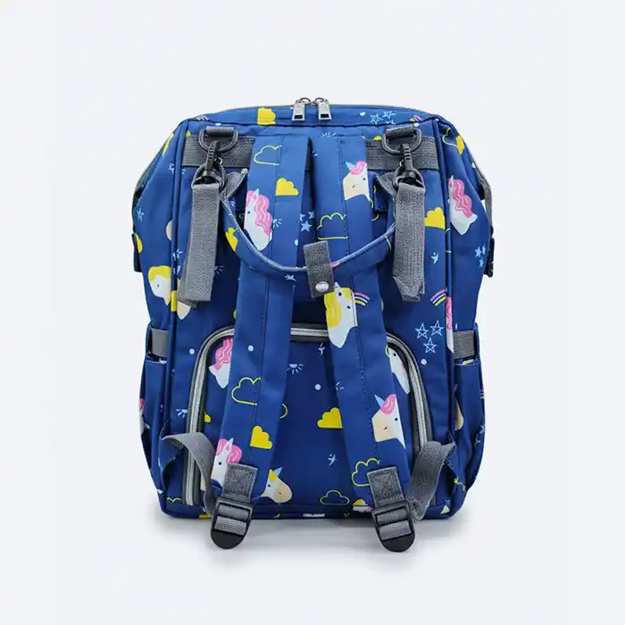 Sac à dos à langer Licorne Mommy Loves You - Bleu Imperméable