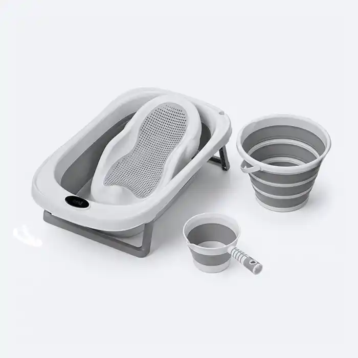Ensemble Baignoire Pliable Bébé 4-en-1 | Thermomètre Intégré
