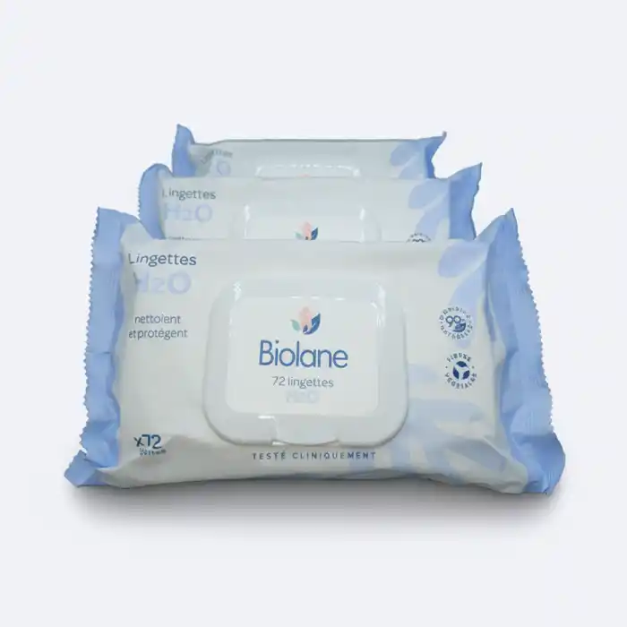 Lingettes Bébé Biolane H2O – Nettoient, Protègent, Sécurisées