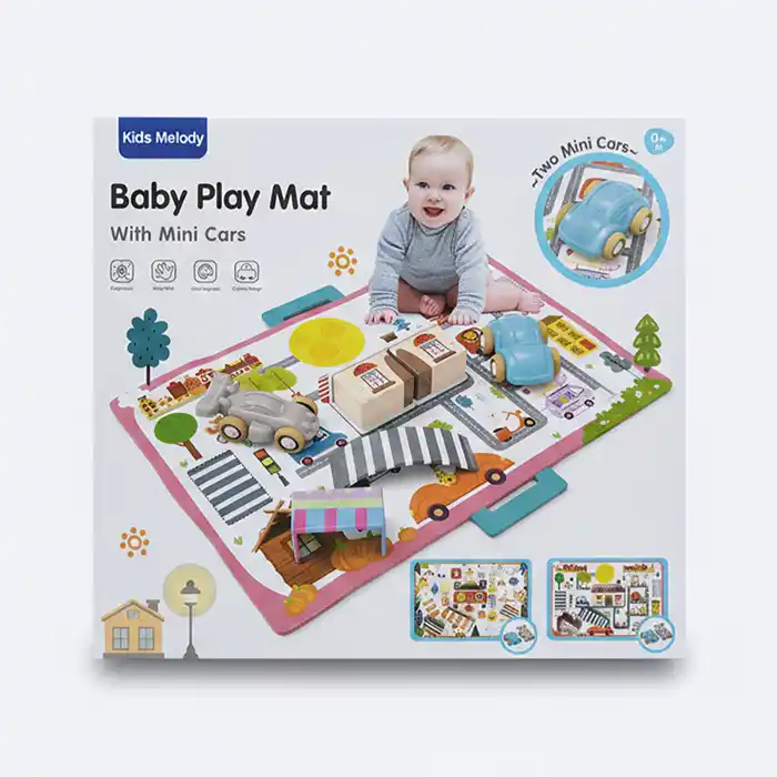 Tapis d'Éveil avec Voitures – Stimule l'Éveil et la Motricité