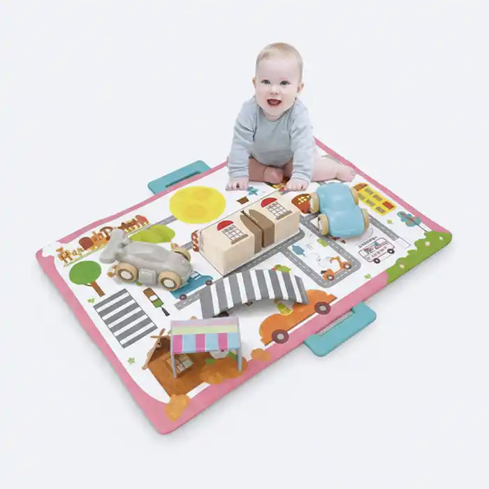 Tapis d'Éveil avec Voitures – Stimule l'Éveil et la Motricité