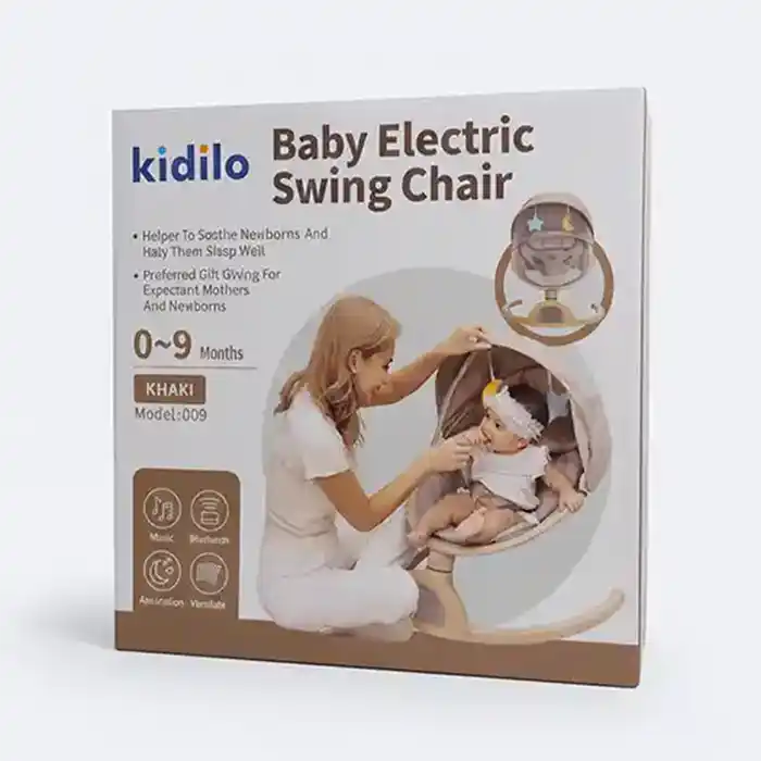 kidilo Chaise Balançoire Électrique Bébé 0-9 Mois Khaki