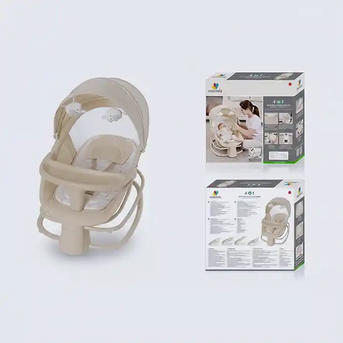 Mastela 4-en-1 : Berceau, Balancelle & Transat Bébé Évolutif