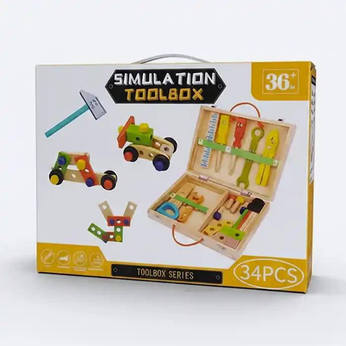 Boîte à Outils en Bois "Toolbox Series" 34 Pcs - Qualité