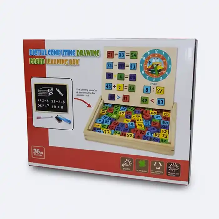 Boîte d'Apprentissage Maths & Dessin 3-en-1 Bois - Qualité