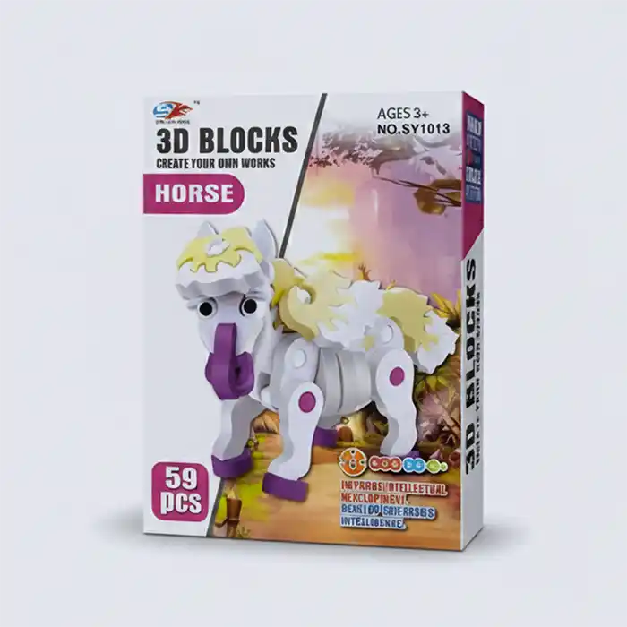 SEN YAN Blocs 3D Cheval Mousse EVA - 59 pièces (dès 3 ans)
