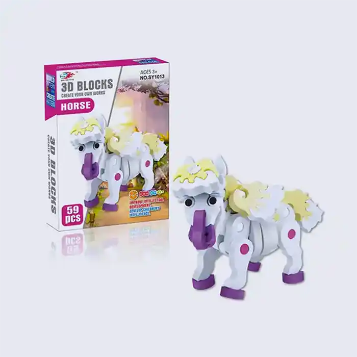 SEN YAN Blocs 3D Cheval Mousse EVA - 59 pièces (dès 3 ans)