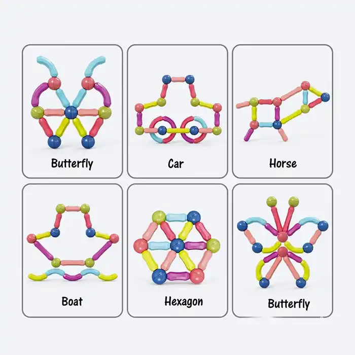 Jeu de Construction Magnétique (42 pcs) – Éveil & Créativité