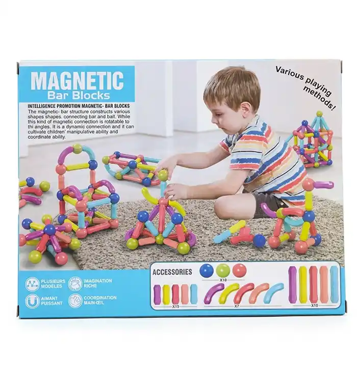Jeu de Construction Magnétique (42 pcs) – Éveil & Créativité