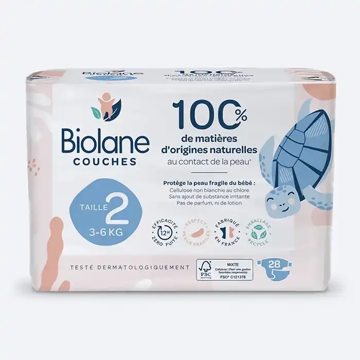 Biolane Couches Taille 2 – Protection Naturelle 3-6kg