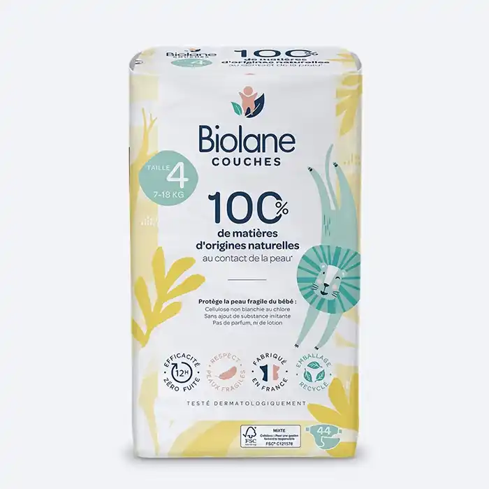 Biolane Couches Taille 4 – Protection Naturelle 7-18kg