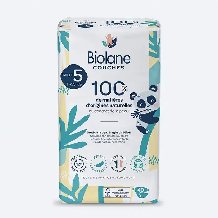 Biolane Couches Taille 5 – Protection Naturelle 11-25kg