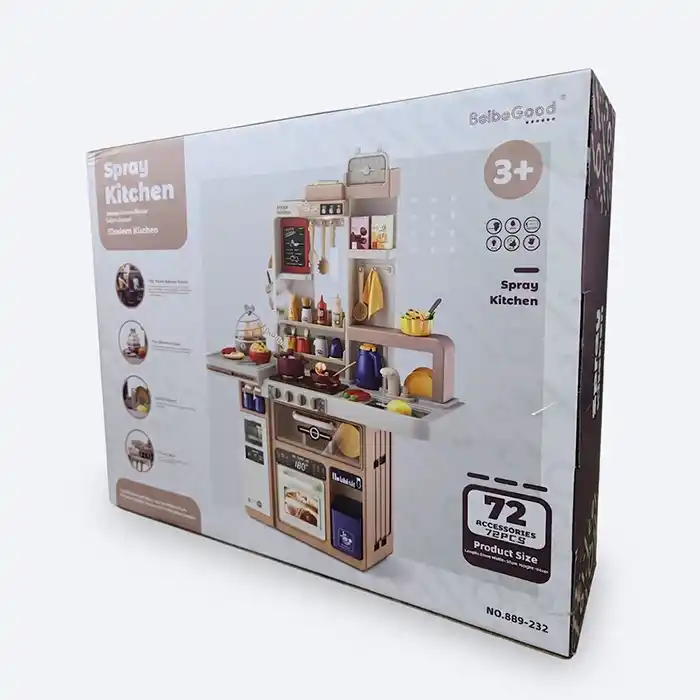 Cuisine Jouet Spray Kitchen – 72 Pièces Vapeur Enfant 3+