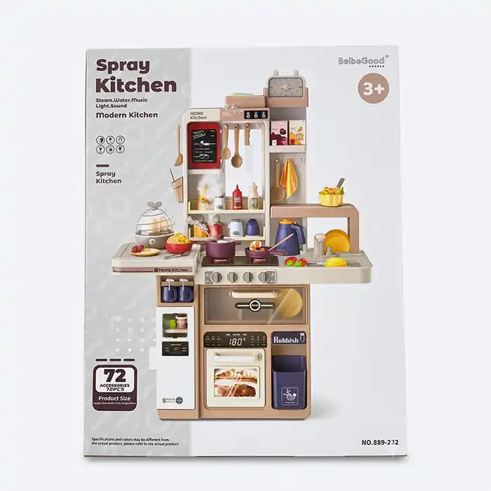 Cuisine Jouet Spray Kitchen – 72 Pièces Vapeur Enfant 3+