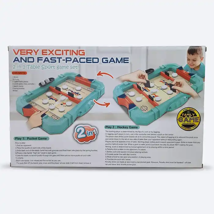 Jeu Table 2en1 Hockey Pucket – Famille Rapide 4 Ans+